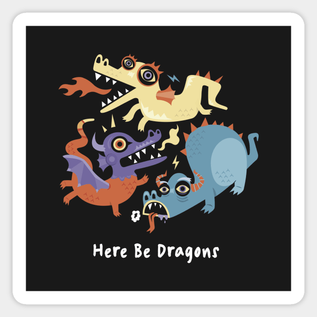 Here be Dragons - Programming Sticker by blushingcrow